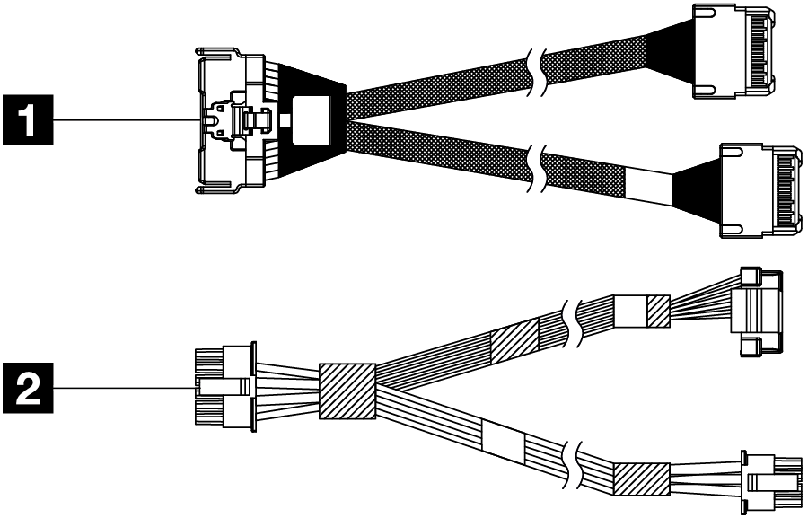 ThinkSystem SR645 V3 2x2.5&quot; Rear NVMe Backplane Cable Option Kit