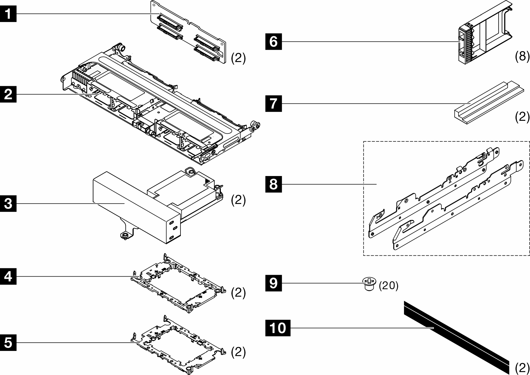 ThinkSystem SR650 V4 8x2.5-inch SAS/SATA Middle Backplane Option Kit