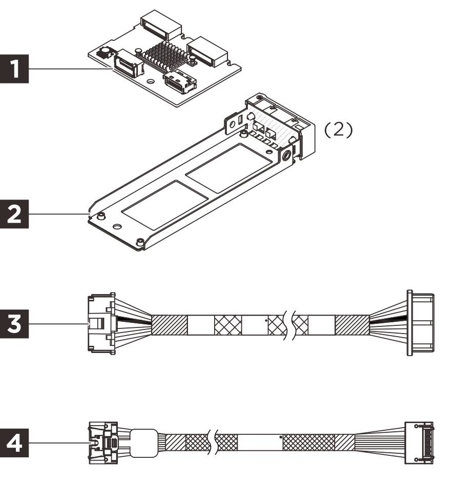 ThinkSystem SR850 V4/SR860 V4 External M.2 RAID B540p-2HS SATA/NVMe Enablement Option Kit