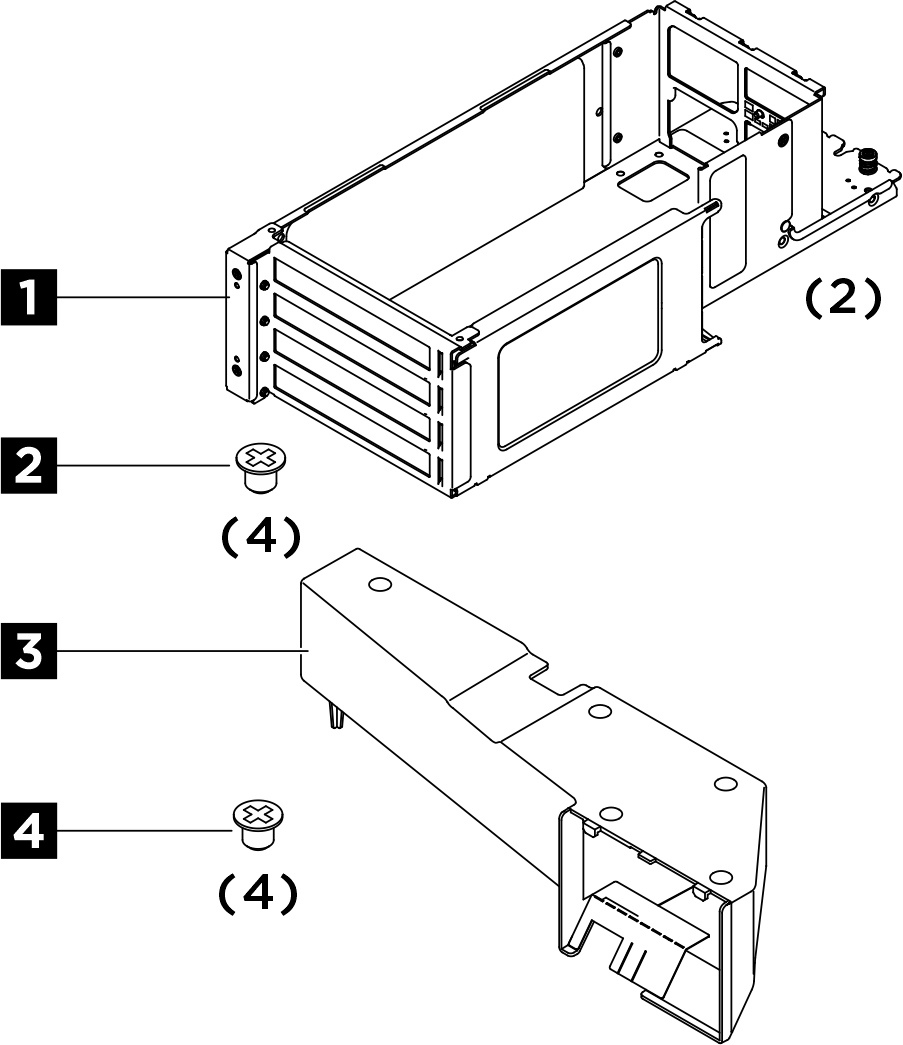 ThinkSystem SR650a V4 Front GPU High Watts Riser Cage
