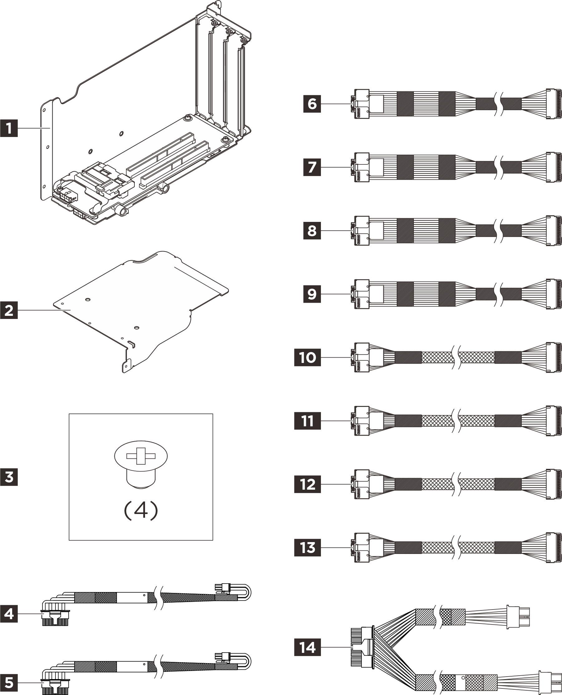 ThinkSystem SR850 V4 x16/x16 PCIe Gen5 Riser 1/3 FHFL Option Kit